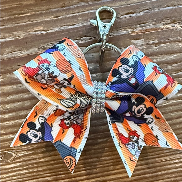 Disney Accessories - Disney Mickey Halloween Orange and White Character Bow Keychain/purse charm